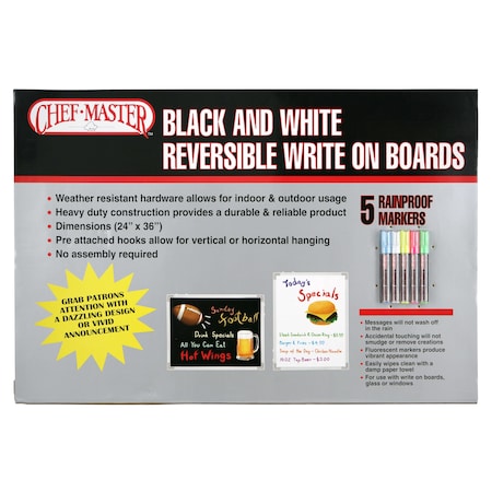 Chef-Master Board Double Sided 24x36 With Markers 90031
